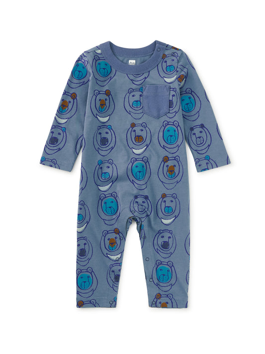 Tea Collection Boys Blue Bear Long Sleeve Outfit Size: 6-9 Months Blue Bear