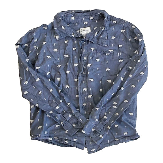Copper Denim Boys Blue Bears Button Down Long Sleeve Size: 8 Years Blue Bears