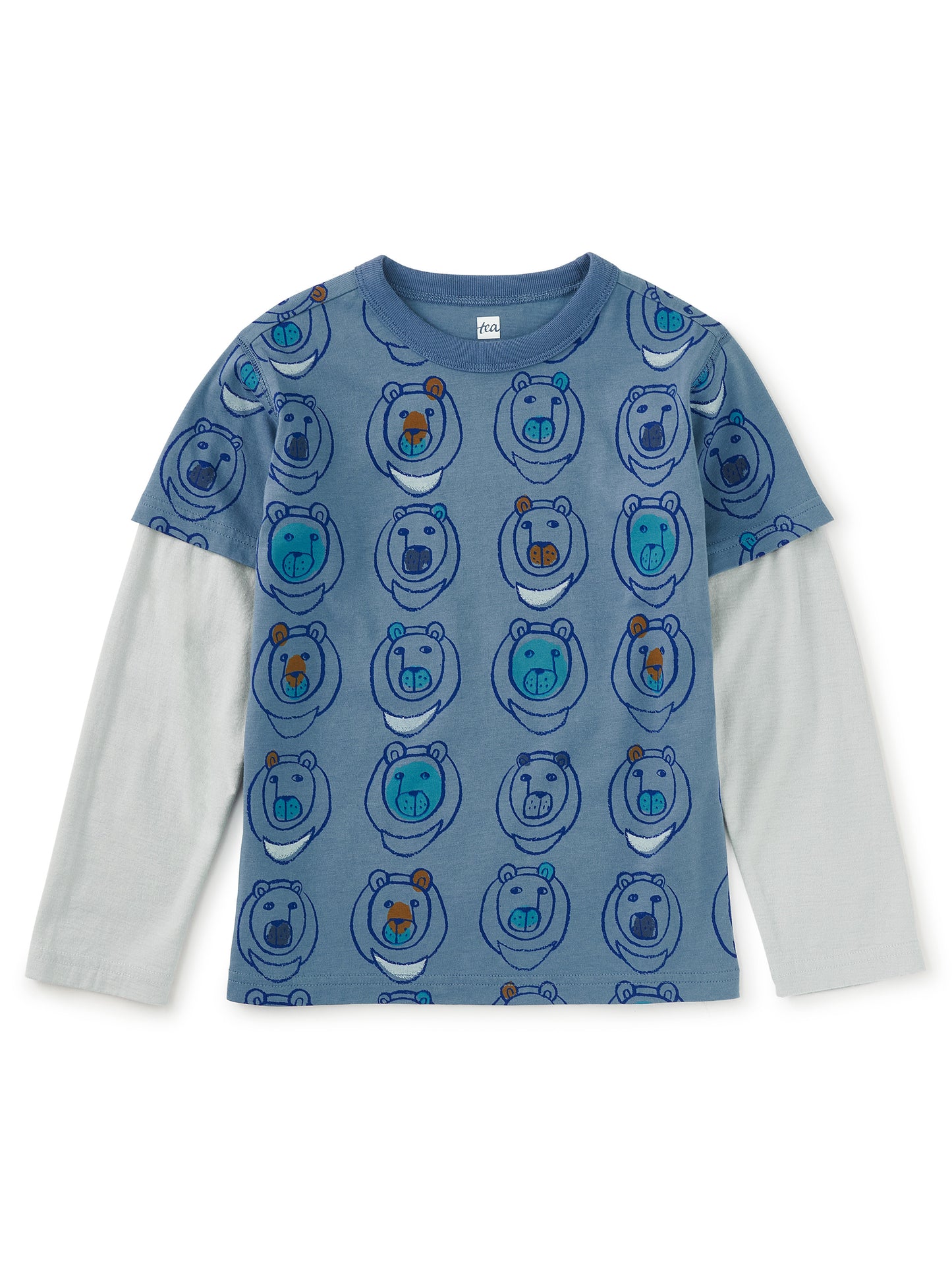 Tea Collection Boys Blue Bears Long Sleeve T-Shirt Size: 5T Blue Bears