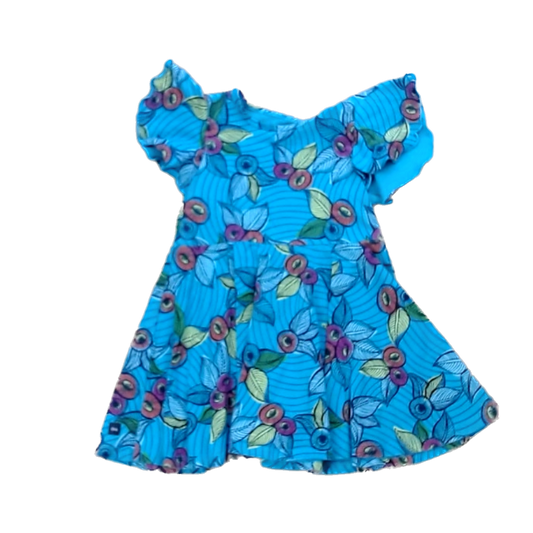 Tea Collection Girls Blue Berries and Flowers Dress Size: 3T Blue Berries and Flowers