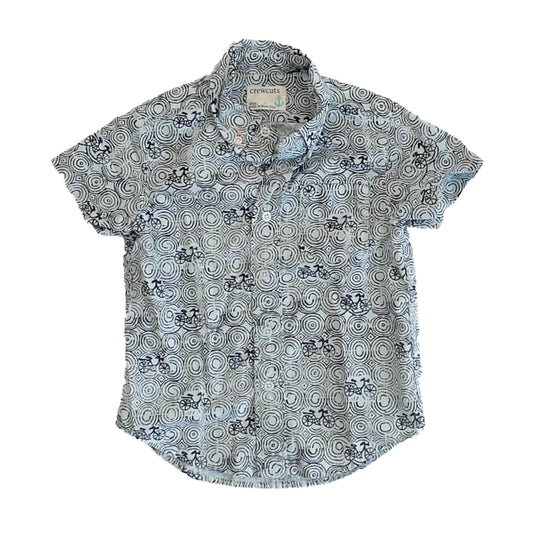 Crewcuts Boys Blue Bicycles Button Down Short Sleeve Size: 3T Blue Bicycles