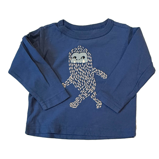 Tea Collection Boys Blue Bigfoot Long Sleeve T-Shirt Size: 6-9 Months Blue Bigfoot