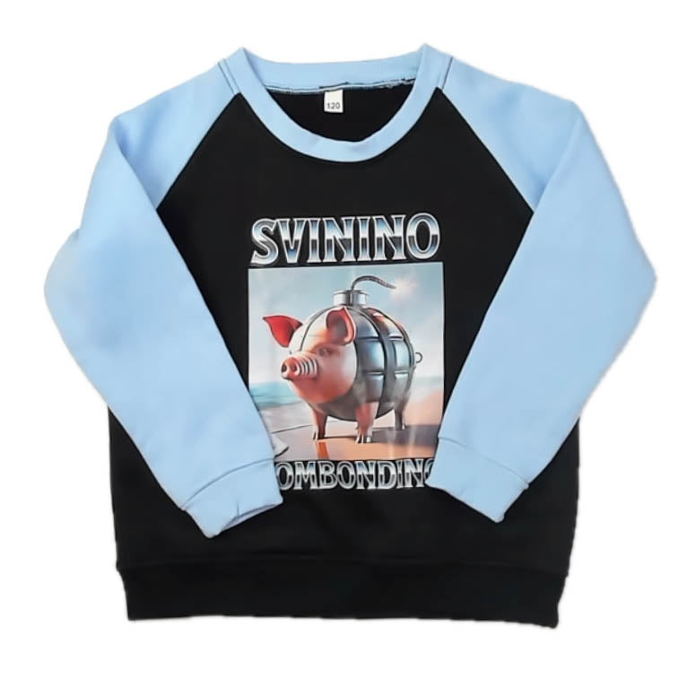 Unknown Brand Boys Blue Black Bombondino Long Sleeve Shirt Size: 6 Years Blue Black Bombondino