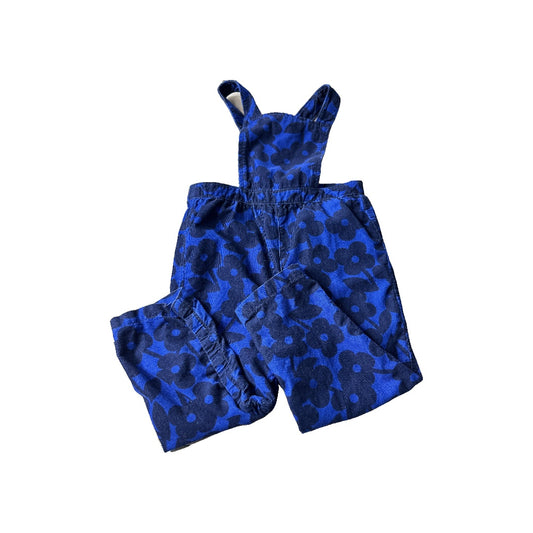 Hanna Andersson Girls Blue | Black | Floral Overalls Size: 18 months Blue | Black | Floral