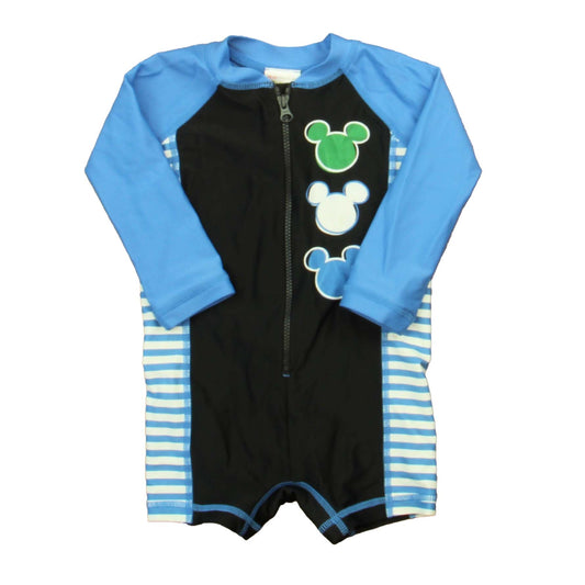 Hanna Andersson Boys Blue | Black Mickey 1-piece Swimsuit Size: 6-12 Months Blue | Black Mickey