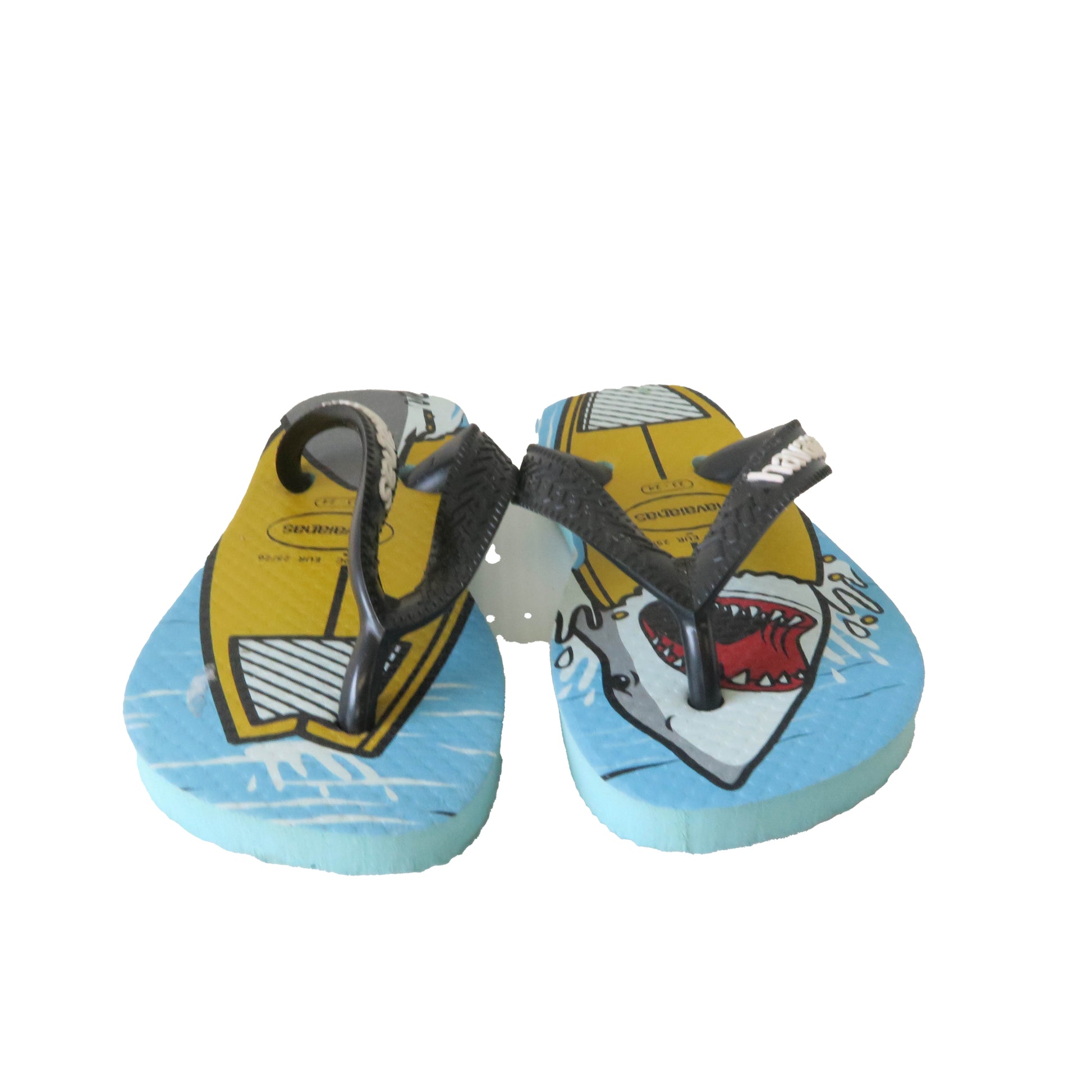 Havaianas Boys Blue | Black Shark Flip Flops Size: 9 Toddler Blue | Black Shark