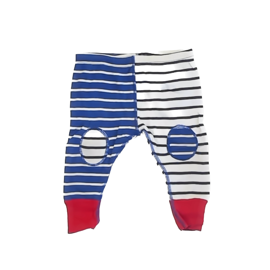 Hanna Andersson Unisex Blue | Black | White Stripes Pajamas Size: 75 (9-12m) Blue | Black | White Stripes