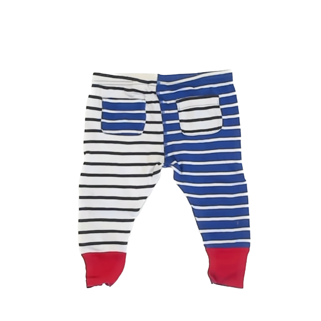 Hanna Andersson Unisex Blue | Black | White Stripes Pajamas Size: 75 (9-12m) Blue | Black | White Stripes