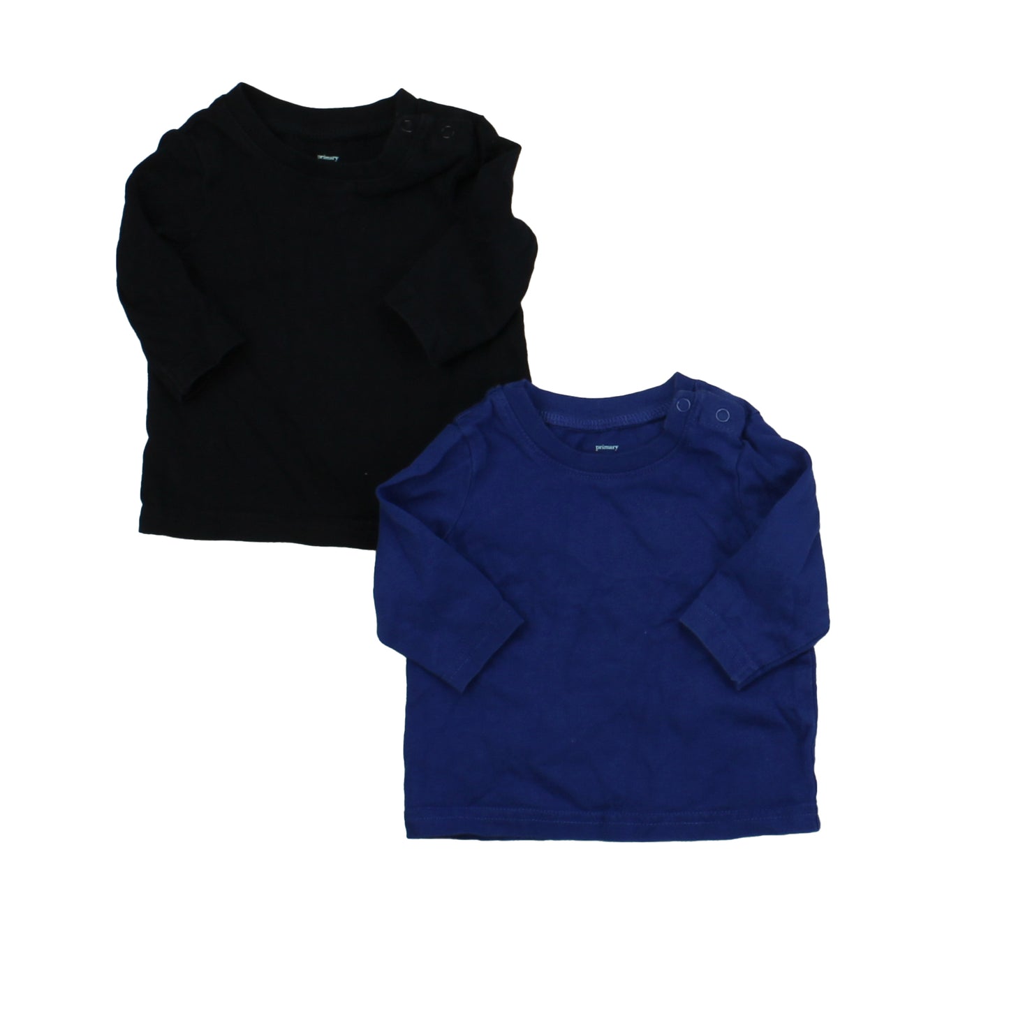 Primary.com Boys Blue | Black Long Sleeve T-Shirt Size: 0-3 Months Blue | Black