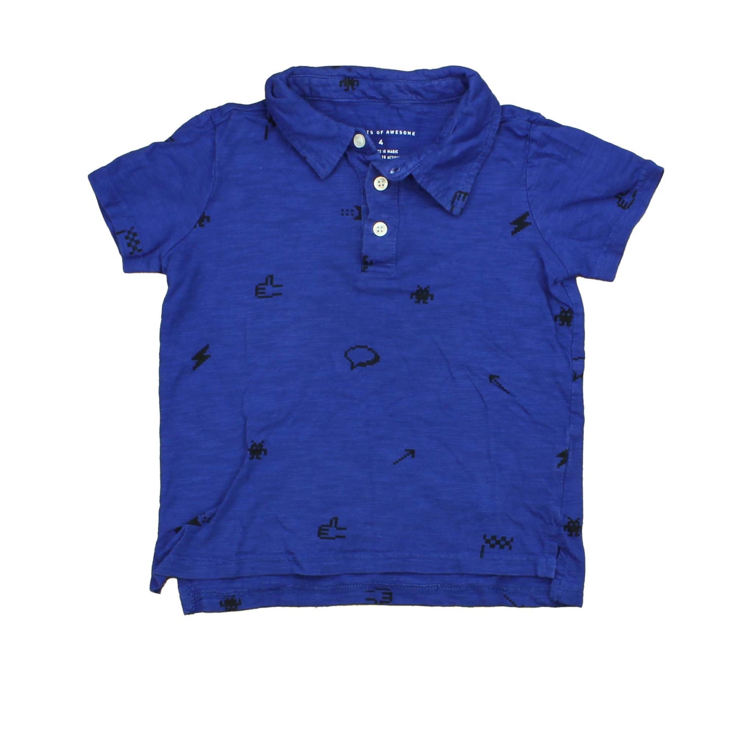 Rockets Of Awesome Boys Blue | Black Polo Shirt Size: Little Boy