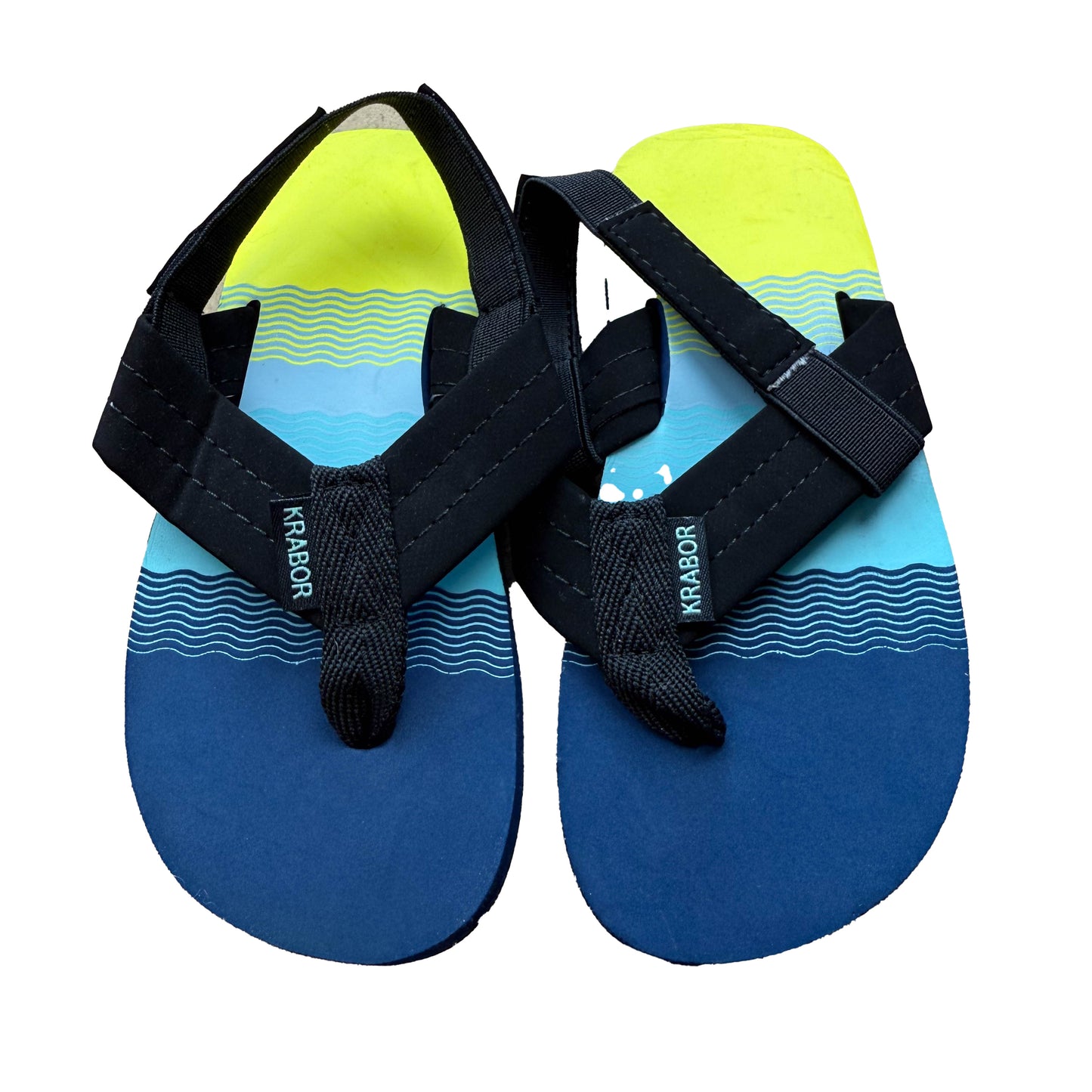 Krabor Boys Blue | Black Flip Flops Size: 8-10 Toddler Blue | Black