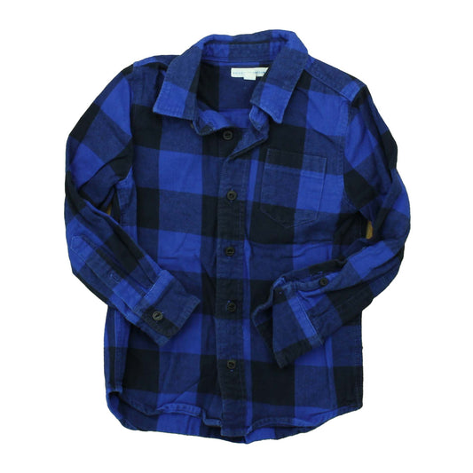 Rockets Of Awesome Boys Blue | Black Button Down Long Sleeve Size: 4-5T Blue | Black