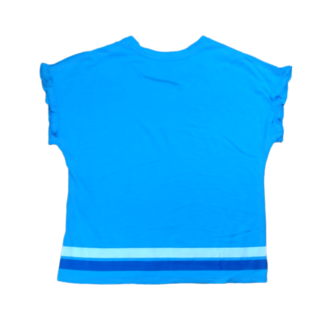 Rockets Of Awesome Girls Blue | Blue and White Edge Stripes Tank Top Size: 8 Years Blue | Blue and White Edge Stripes