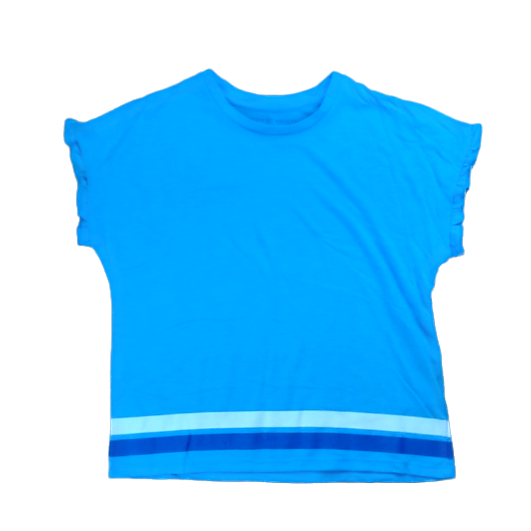 Rockets Of Awesome Girls Blue | Blue and White Edge Stripes Tank Top Size: 8 Years Blue | Blue and White Edge Stripes