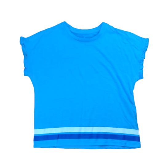 Rockets Of Awesome Girls Blue | Blue and White Edge Stripes Tank Top Size: 8 Years Blue | Blue and White Edge Stripes