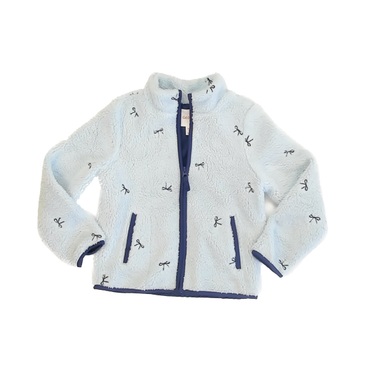 Cat & Jack Girls Blue Bows Fleece Size: 8 Years Blue Bows