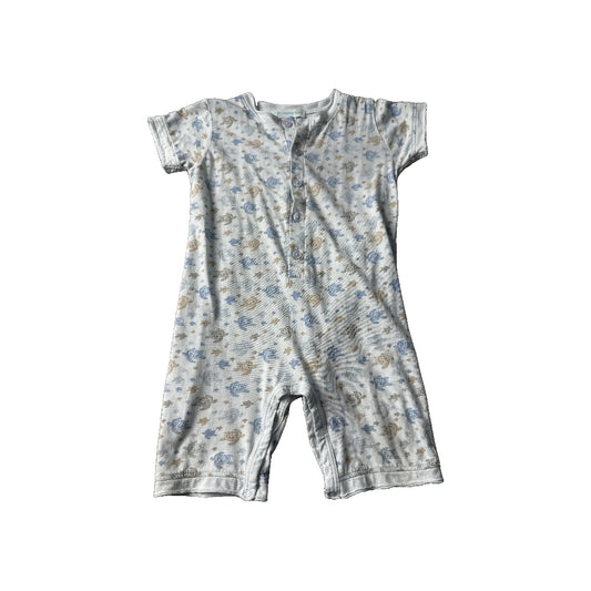 Feather Baby Boys Blue | Brown | Turtles Romper Size: 18-24 months Blue | Brown | Turtles