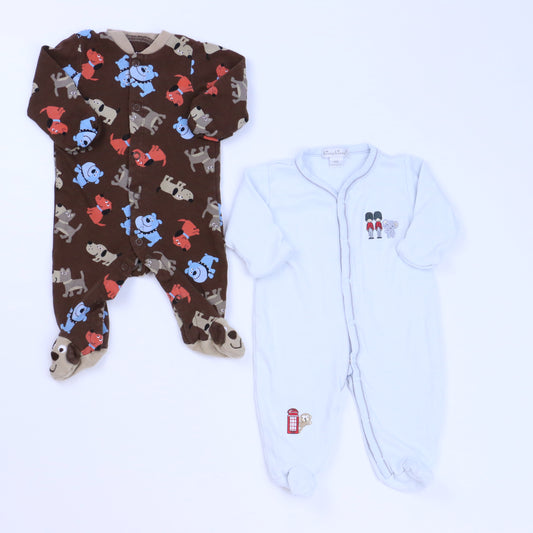 Kissy Kissy | Carter's Boys Blue | Brown Long Sleeve Outfit Size: 0-3 Months Blue | Brown
