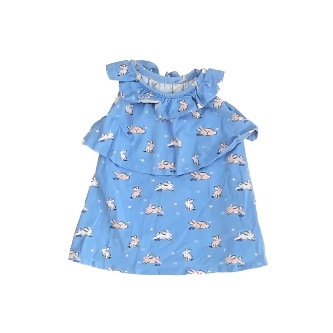 Copper Key Girls Blue Bunnies Tank Top Size: 4T Blue Bunnies