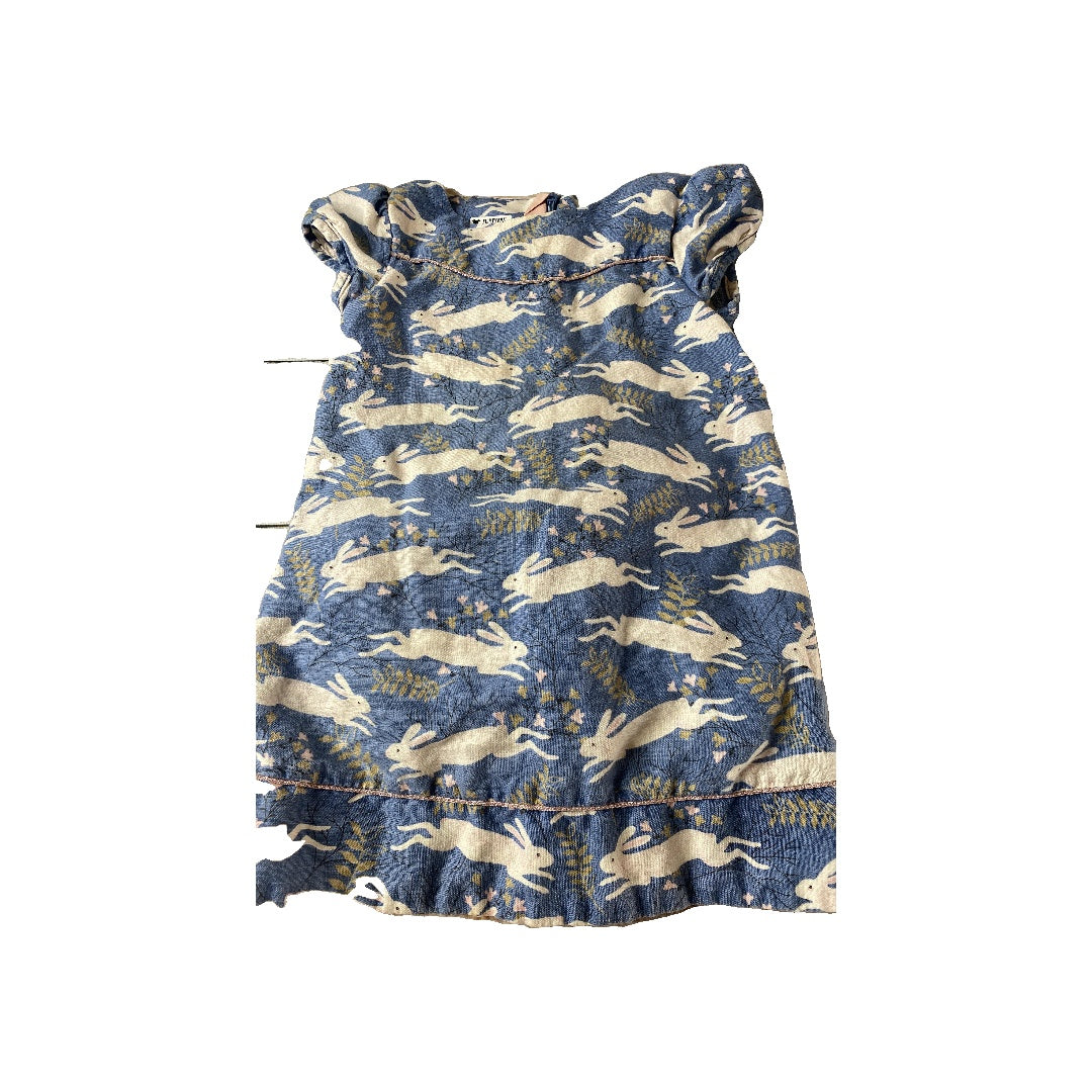 Mini Boden Girls Blue | Bunnies Dress Size: 2-3 Years Blue | Bunnies