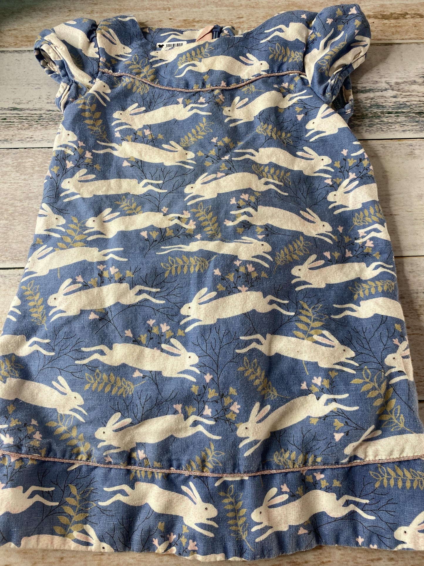 Mini Boden Girls Blue | Bunnies Dress Size: 2-3 Years Blue | Bunnies