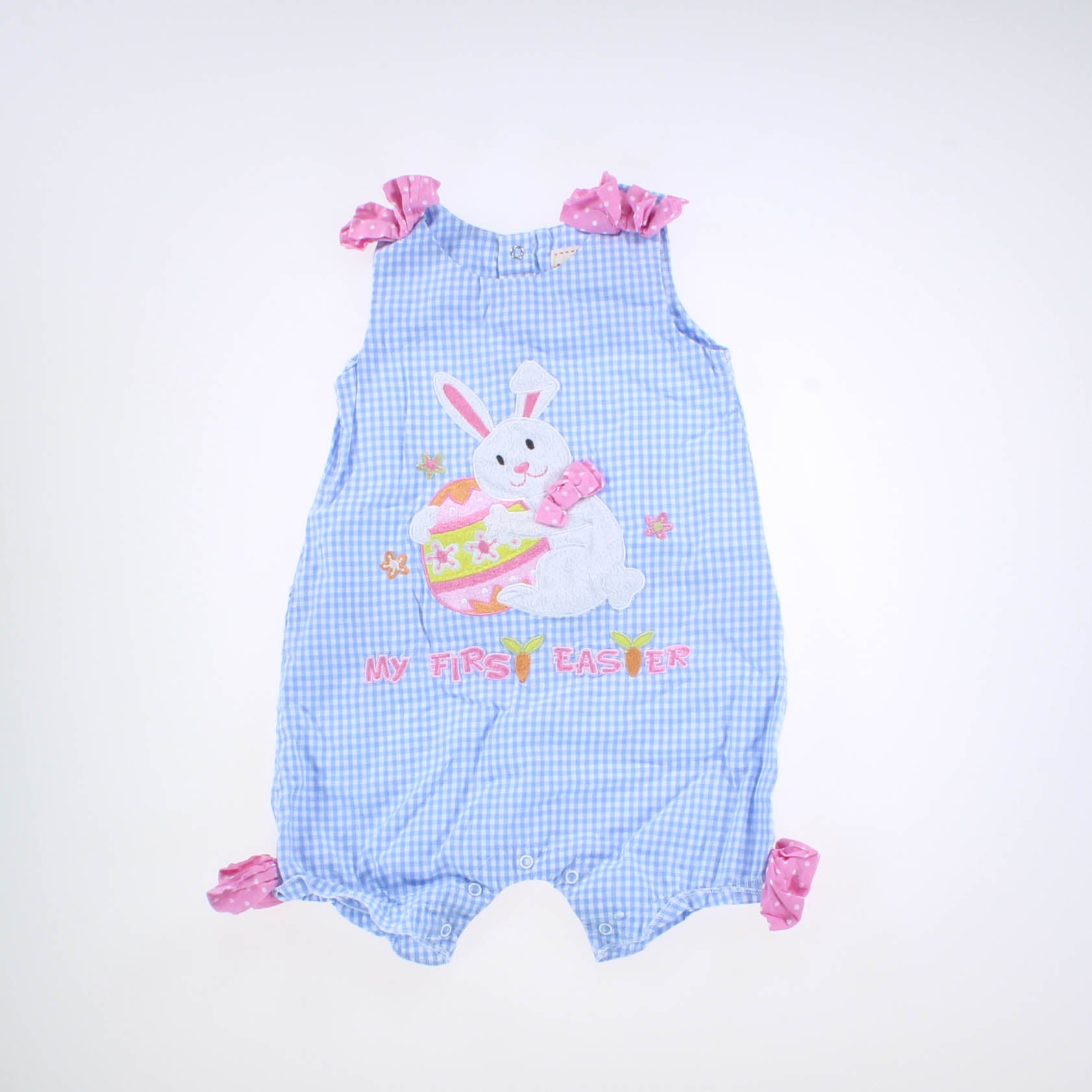 Toffee & Apple Girls Blue | Bunny Romper Size: 18 Months Blue | Bunny
