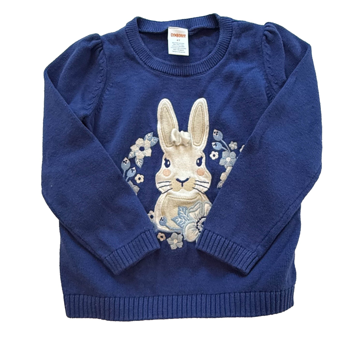 Gymboree Girls Blue Bunny Sweater Size: 4T Blue Bunny