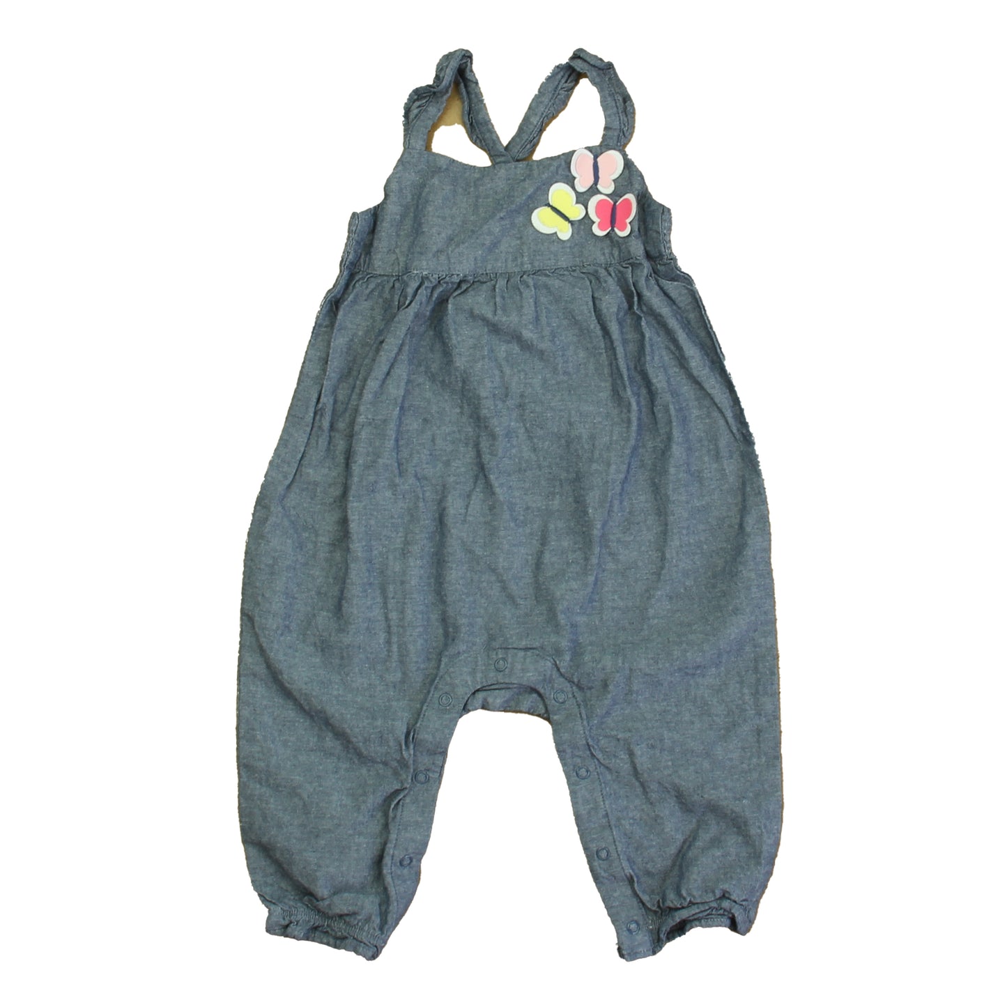 Gymboree Girls Blue Butterflies Romper Size: 6-12 Months Blue Butterflies