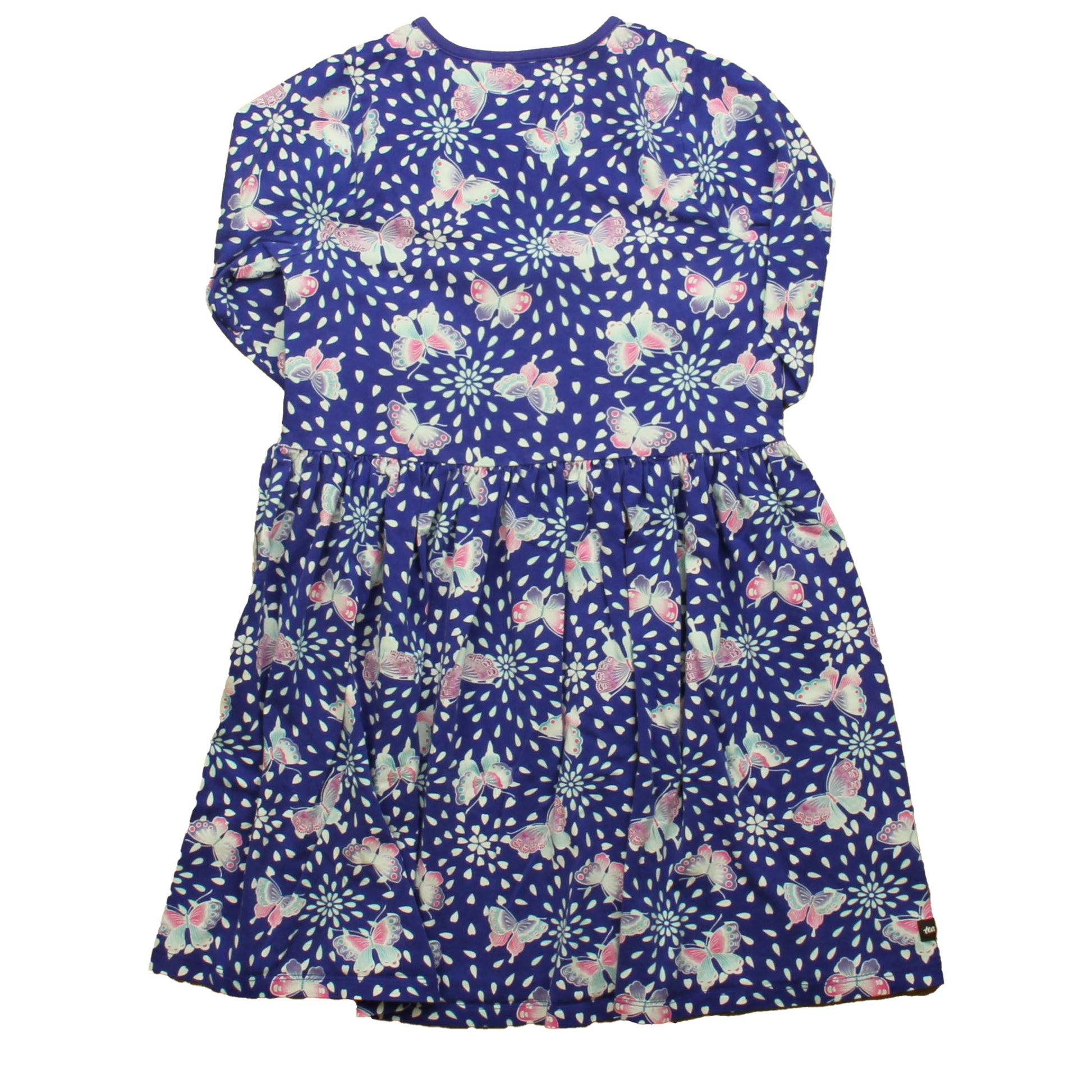 Tea Collection Girls Blue Butterflies Dress Size: 8 Years Blue Butterflies