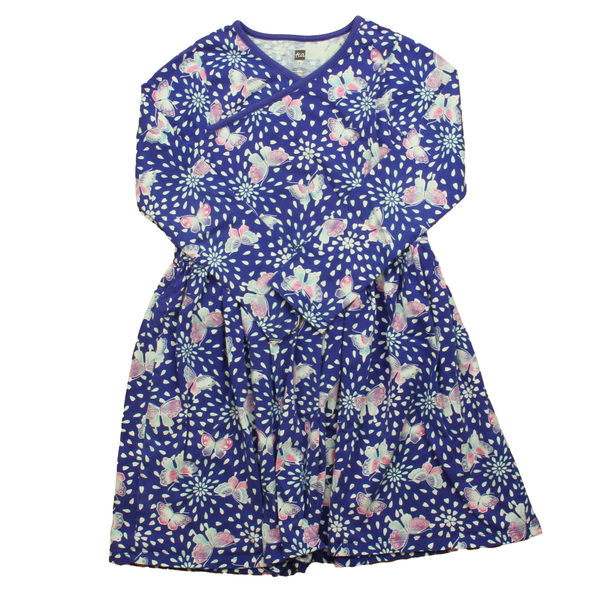Tea Collection Girls Blue Butterflies Dress Size: 8 Years Blue Butterflies