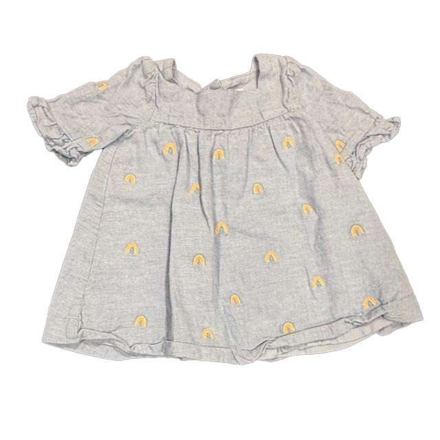 Janie and Jack Girls Blue Butterflies Dress Size: 3-6 Months