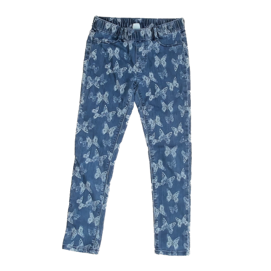 Gymboree Girls Blue Butterflies Jeans Size: 8 Years Blue Butterflies