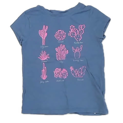 Gap Girls Blue Cactus T-Shirt Size: 6-7 Years Blue Cactus