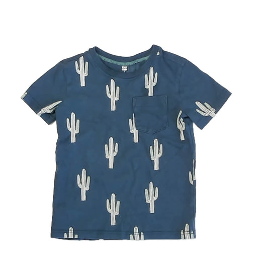 Tea Collection Boys Blue Cactus T-Shirt Size: 7 Years Blue Cactus