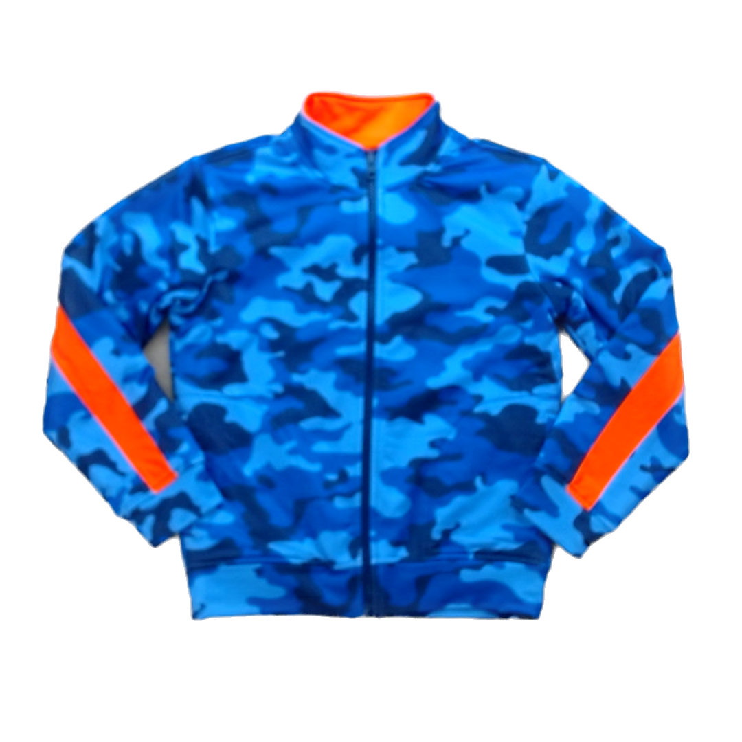 Rockets Of Awesome Boys Blue Camo | Florescent Orange Sweater Size: 8 - 10 Years Blue Camo | Florescent Orange