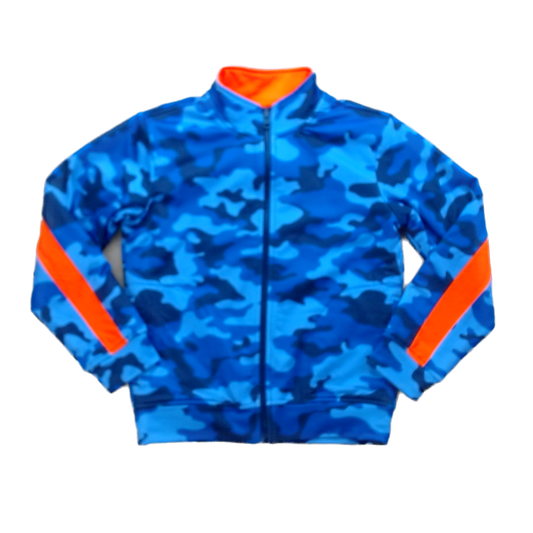 Rockets Of Awesome Boys Blue Camo | Florescent Orange Sweater Size: 8 - 10 Years Blue Camo | Florescent Orange