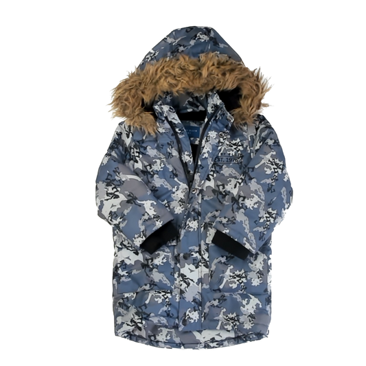 Perry Ellis Boys Blue Camo Winter Coat Size: 4T Blue Camo