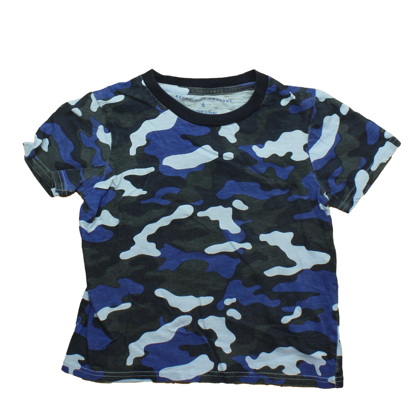 Rockets Of Awesome Boys Blue | Camo T-Shirt Size: 6 Years