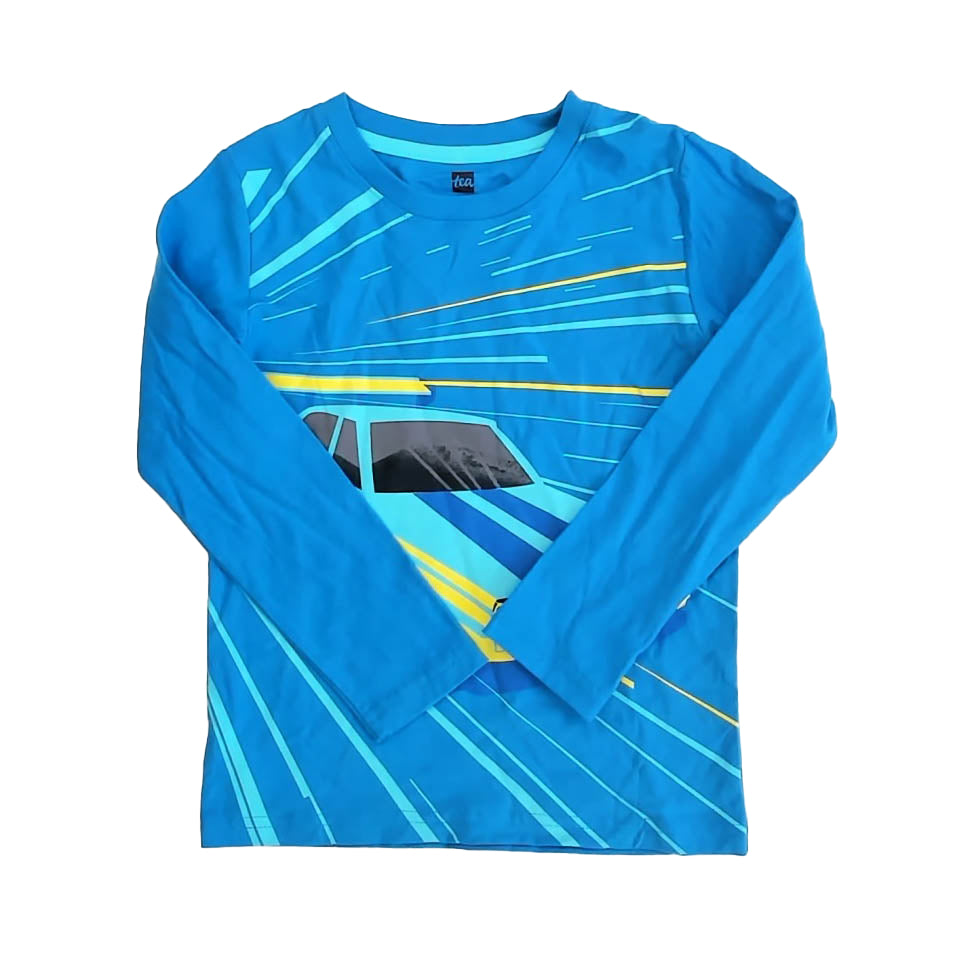 Tea Collection Boys Blue Car Long Sleeve T-Shirt Size: 5T Blue Car