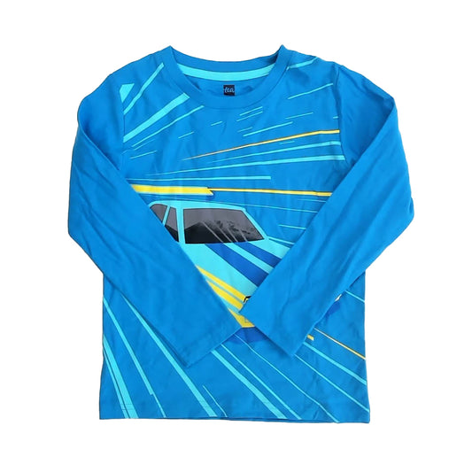 Tea Collection Boys Blue Car Long Sleeve T-Shirt Size: 5T Blue Car