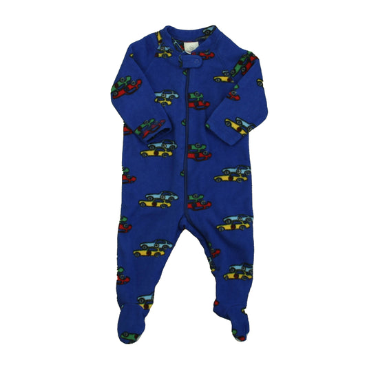 Hanna Andersson Boys Blue Cars 1-piece footed Pajamas Size: 12 Months Blue Cars