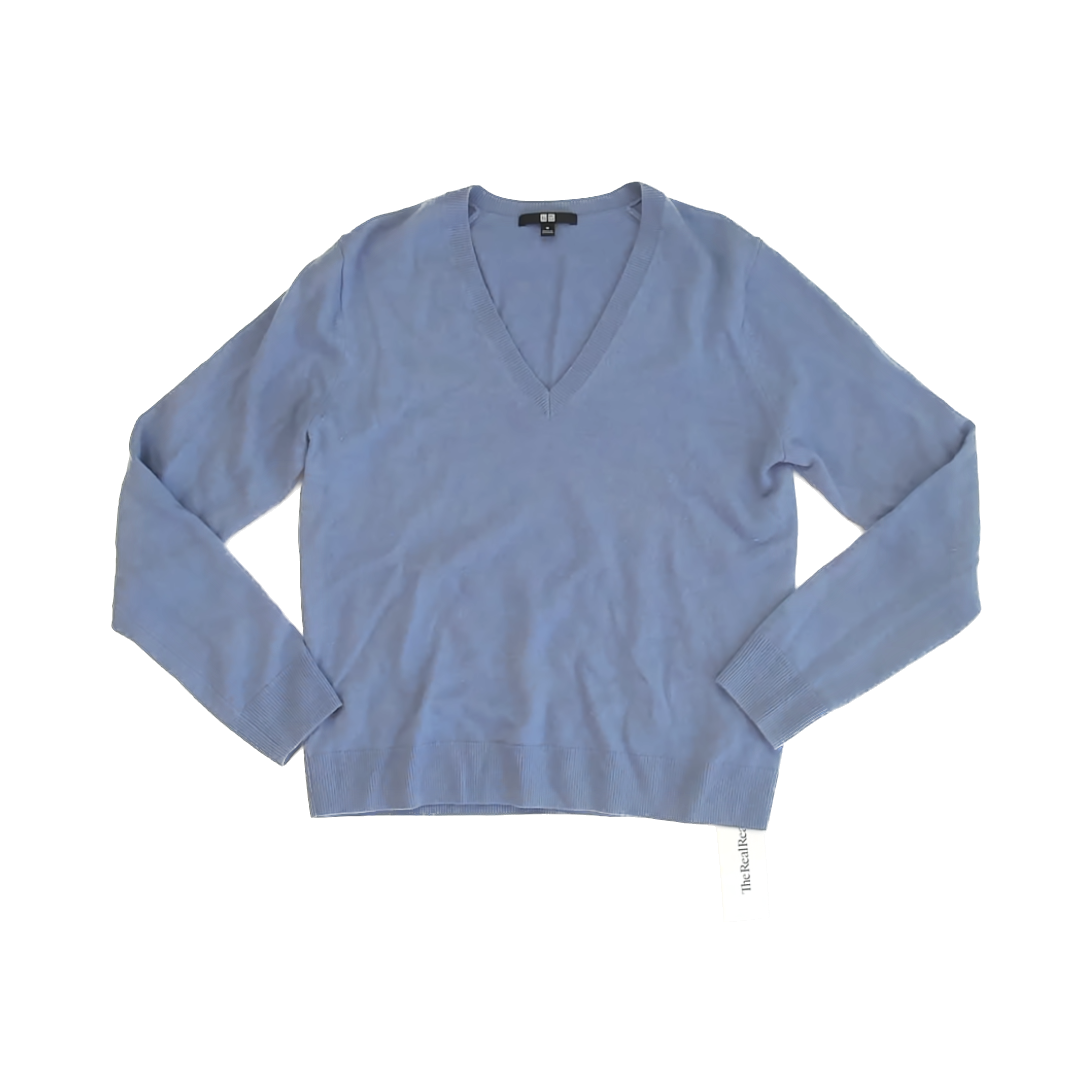 Uniqlo Girls Blue Cashmere Sweater Size: Adult M Blue Cashmere
