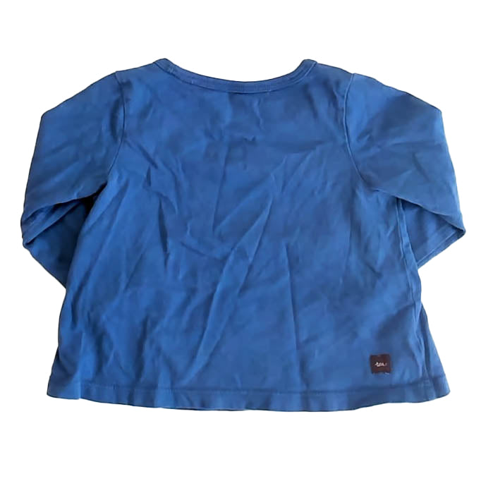 Tea Collection Girls Blue Cat Long Sleeve Shirt Size: 6-9 Months Blue Cat