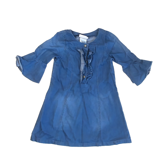 Bonnie Jean Girls Blue Chambray Dress Size: 5T Blue Chambray