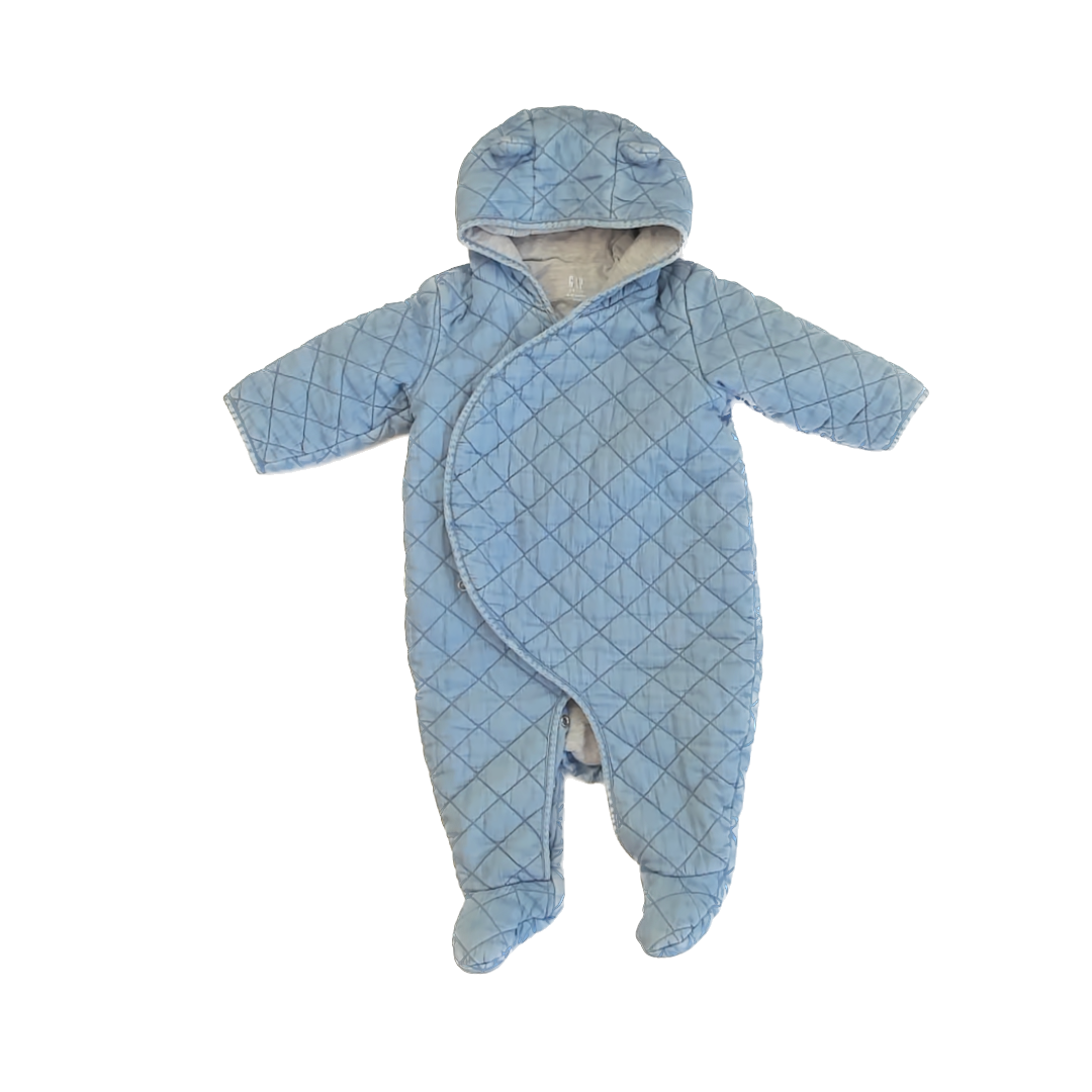 Gap Unisex Blue Chambray Bunting Size: 6-12 Months Blue Chambray