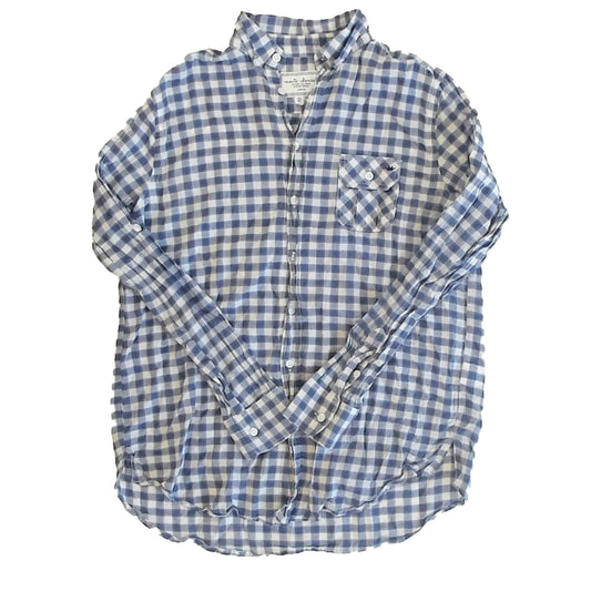 Marie Chantal Boys Blue Check Button Down Long Sleeve Size: 12 Years Blue Check