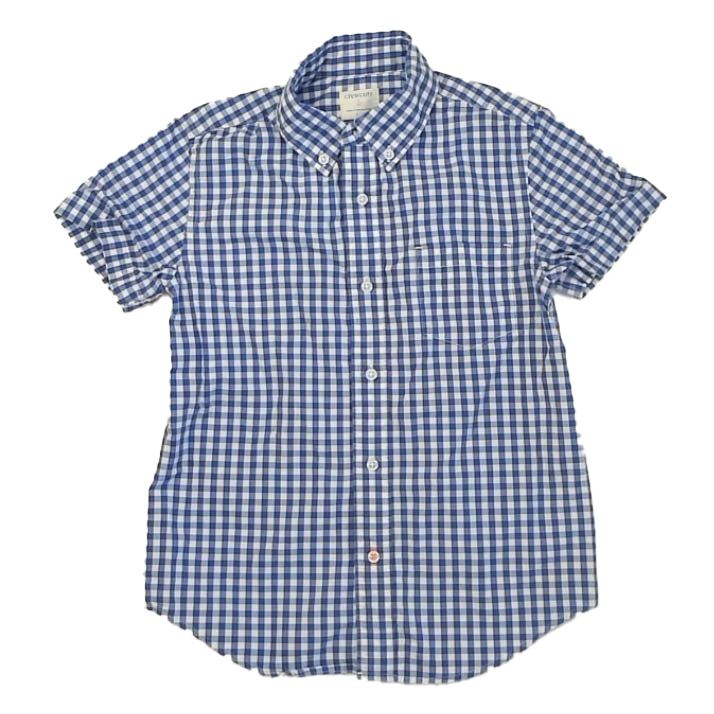 Crewcuts Boys Blue Check Button Down Short Sleeve Size: 6-7 Years Blue Check