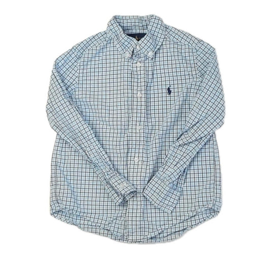 Ralph Lauren Boys Blue Check Button Down Long Sleeve Size: 5T Blue Check