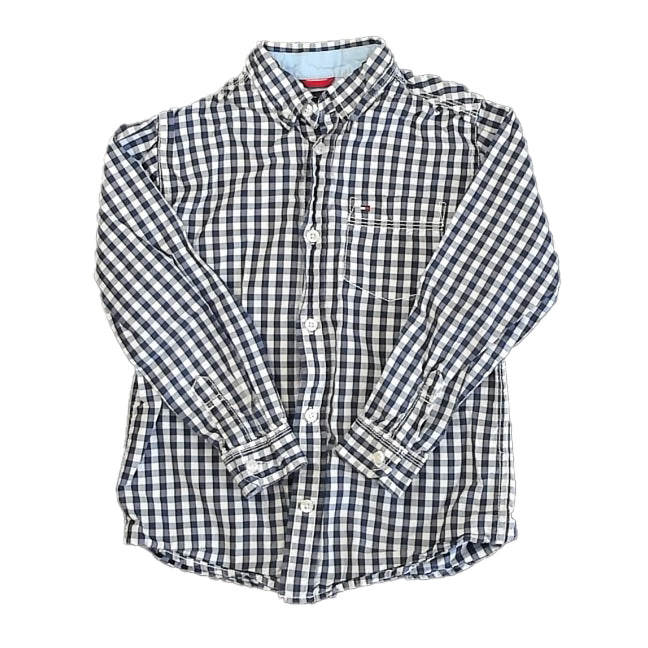 Tommy Hilfiger Boys Blue Check Button Down Long Sleeve Size: 6 Years Blue Check