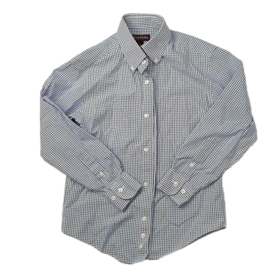 Brooks Brothers Boys Blue Check Button Down Long Sleeve Size: 8 Years Blue Check